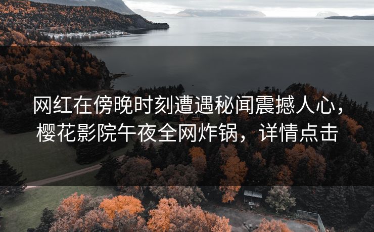 网红在傍晚时刻遭遇秘闻震撼人心，樱花影院午夜全网炸锅，详情点击