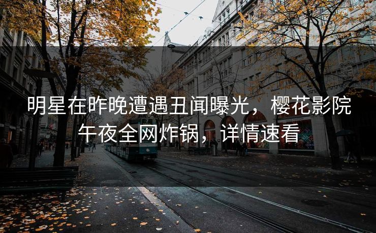 明星在昨晚遭遇丑闻曝光，樱花影院午夜全网炸锅，详情速看